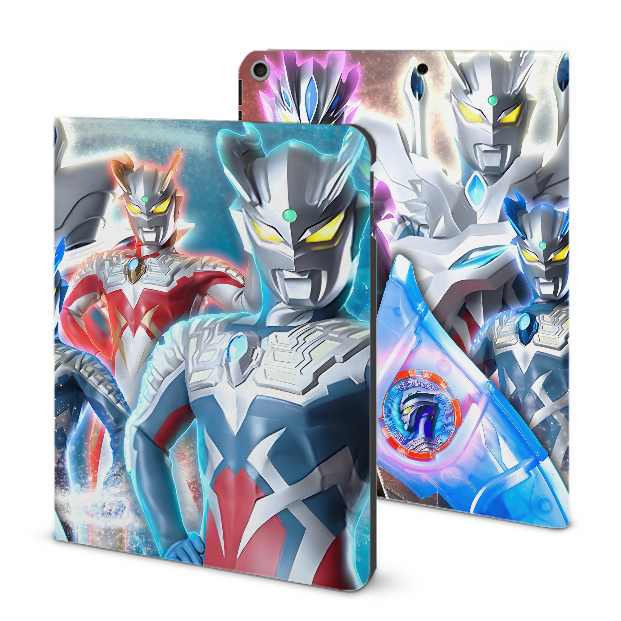 （画像用） ウルトラマン Ultraman IPad ケース ブック型 PUレザー TPU 耐衝撃 軽量 薄型 ペン収納なし 全面保護 IPad 各モデル対応